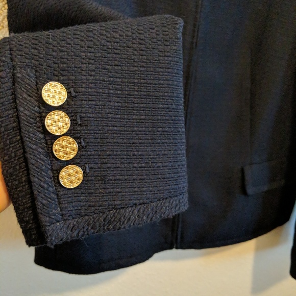 Talbot's Petites // Textured Zip Up Blazer Jacket - Picture 5 of 7
